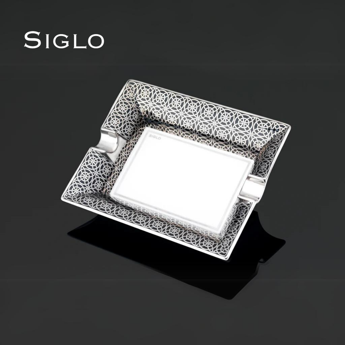 10010335D SIGLO Opulent Ashtray - Silver Large