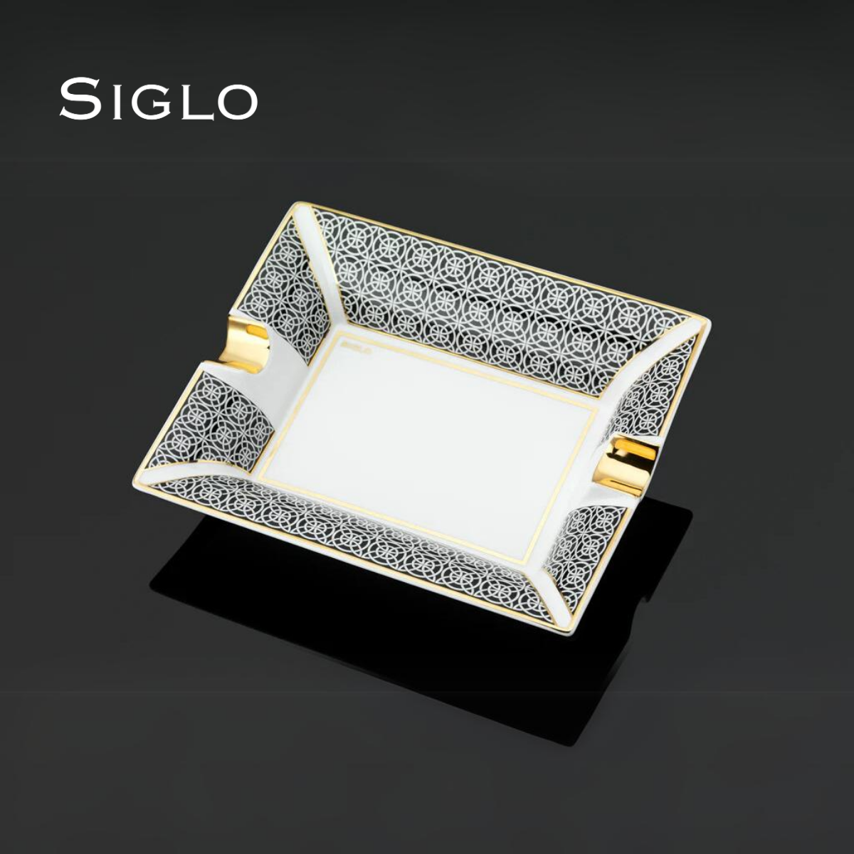 10010798D SIGLO Opulent Ashtray - Gold Large