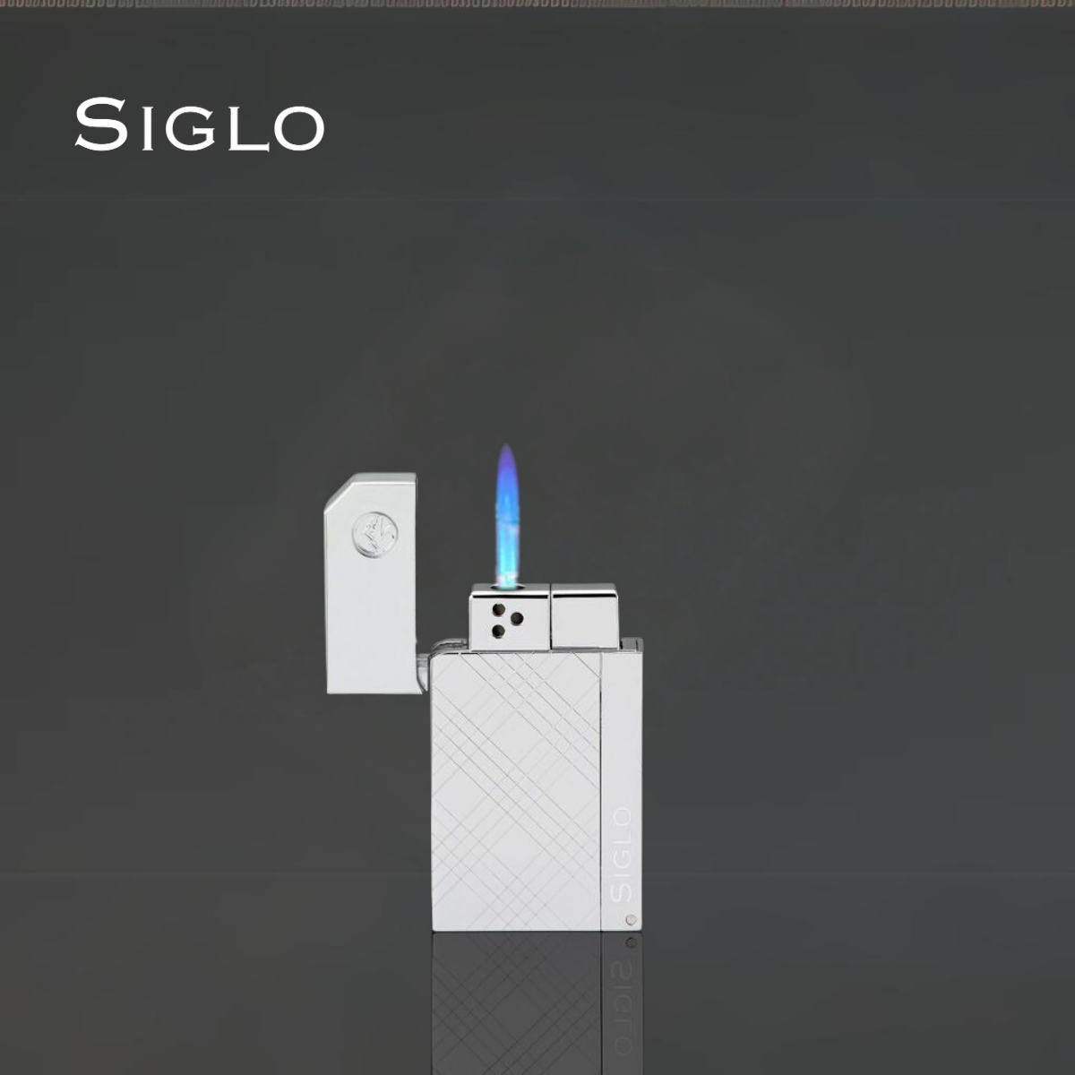 10010866D SIGLO Chrome Lighter - Crisscross