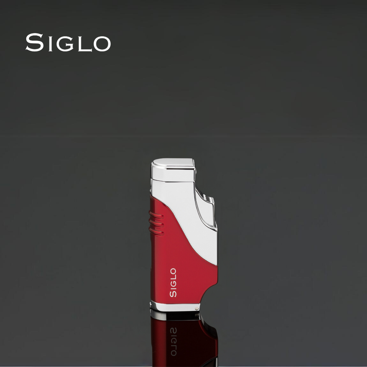 10010986D SIGLO Triple Flame Lighter - Red