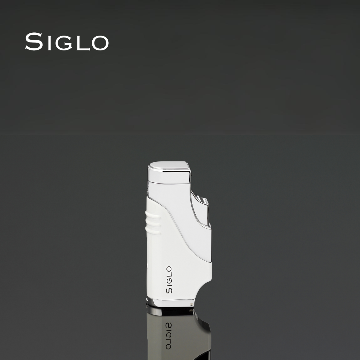 10010989D SIGLO Triple Flame Lighter - White
