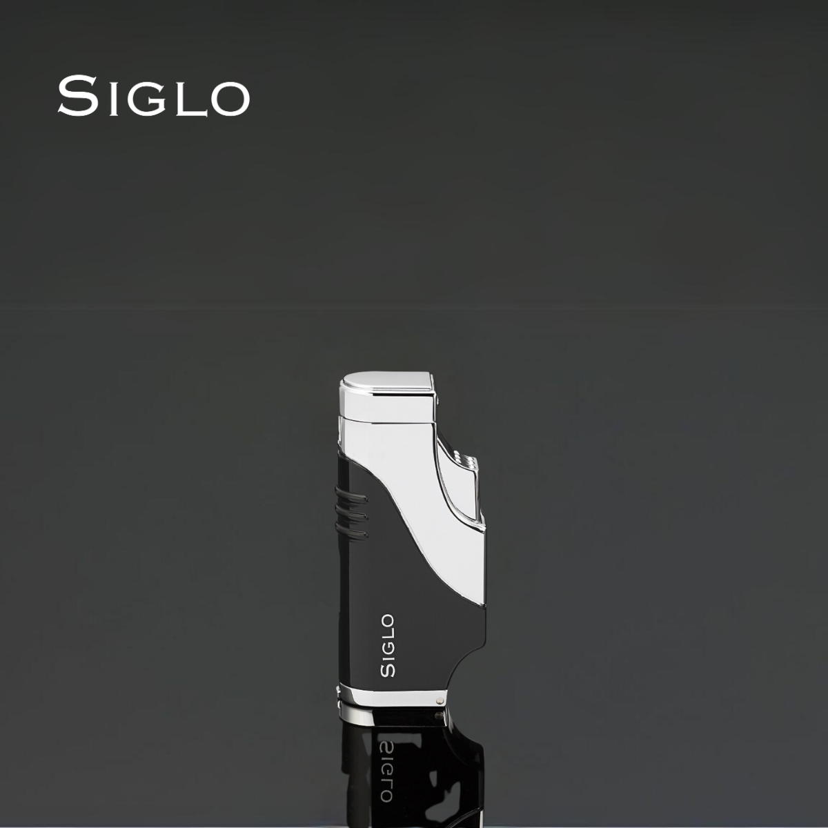 10010990D SIGLO Triple Flame Lighter - Black