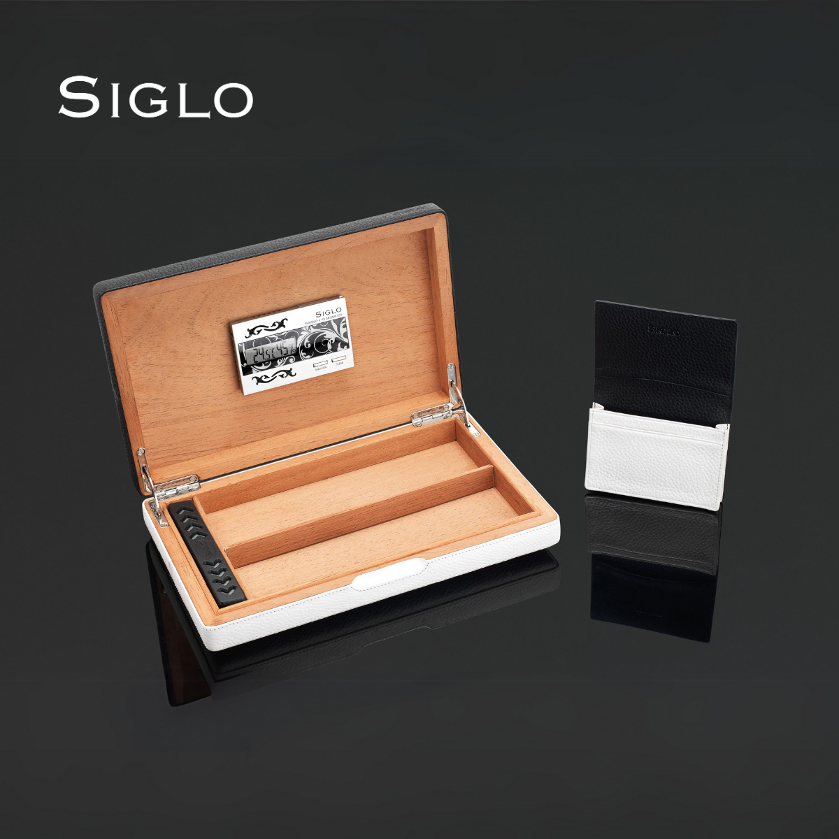 60700590D SIGLO Stingray Travel Humidor - Black